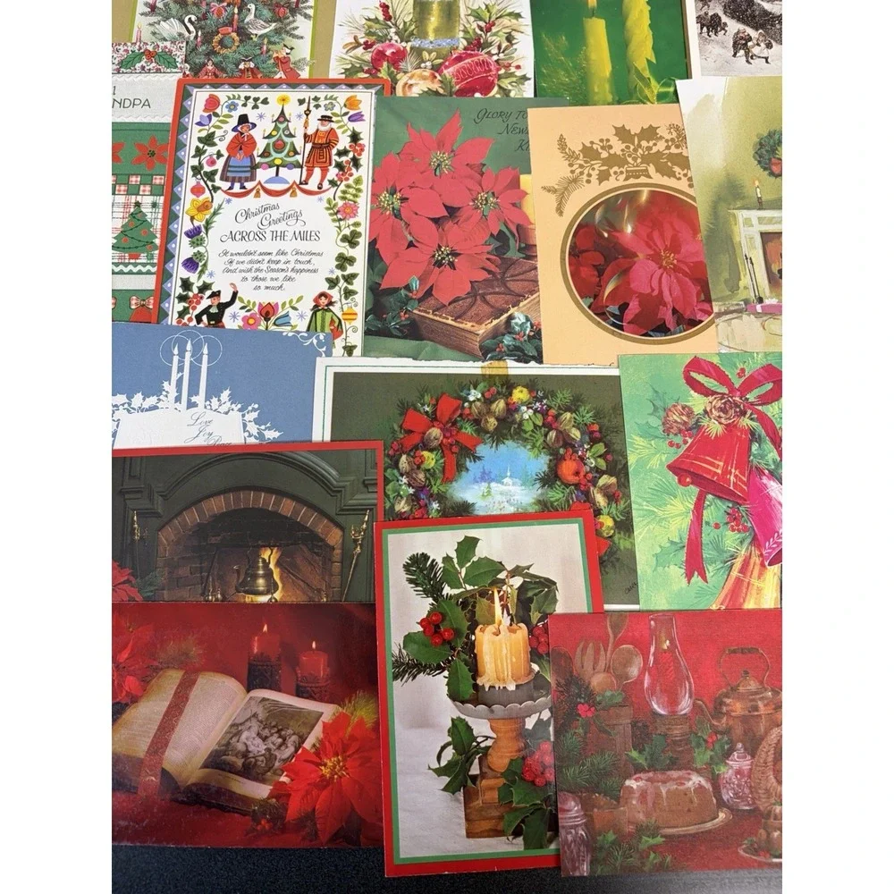 Vintage Christmas Cards Fronts ONLY Traditional Scrapbooking Decoupage Lot 50+